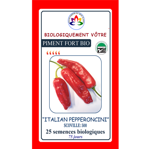 Piment fort 'Pepperoncini' - Biologiquement Vôtre - Pépinière Villeneuve